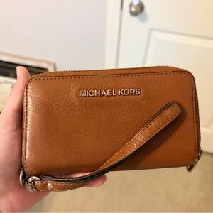 Michael Kors Tan Leather Wristlet